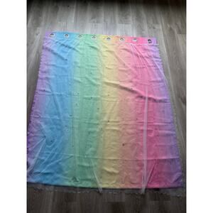 Rainbow Curtains with Star cutouts and sheer overlay  bedroom,playroom,kids,girl